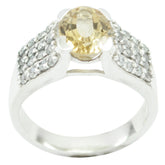 Priya Yellow Halo Ring for Women with Gemstone Accent Citrine Yellow