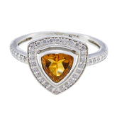 Aisha Yellow Halo Ring for Women with Gemstone Accent Citrine Yellow