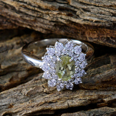 Teresa Yellow Halo Ring with Oval Gemstone Accent