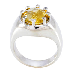 Natcha Contemporary Yellow Halo Ring Citrine Yellow