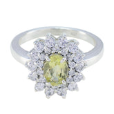 Teresa Yellow Halo Ring with Oval Gemstone Accent Lemon Quartz Yellow
