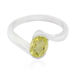 Nisa Yellow Solitaire Ethnic Ring with Gemstone