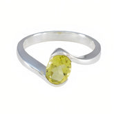 Nisa Yellow Solitaire Ethnic Ring with Gemstone Lemon Quartz Yellow