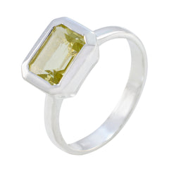 Lea Yellow Solitaire Ring with Emerald Cut Gemstone
