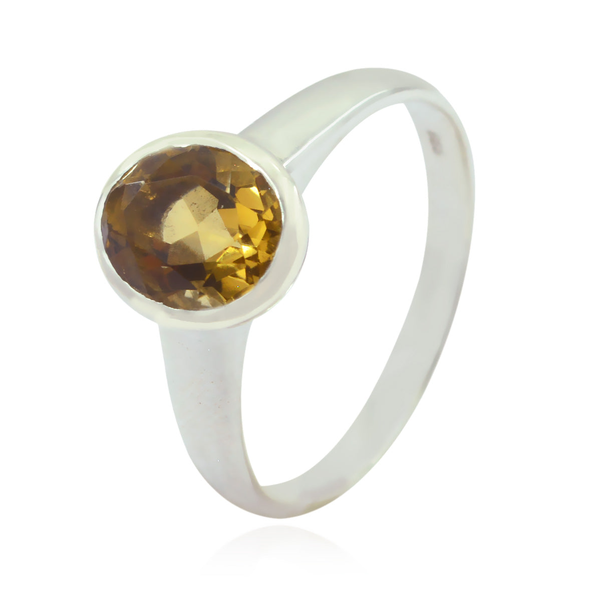 Evelyn Contemporary Yellow Solitaire Ring Citrine Yellow