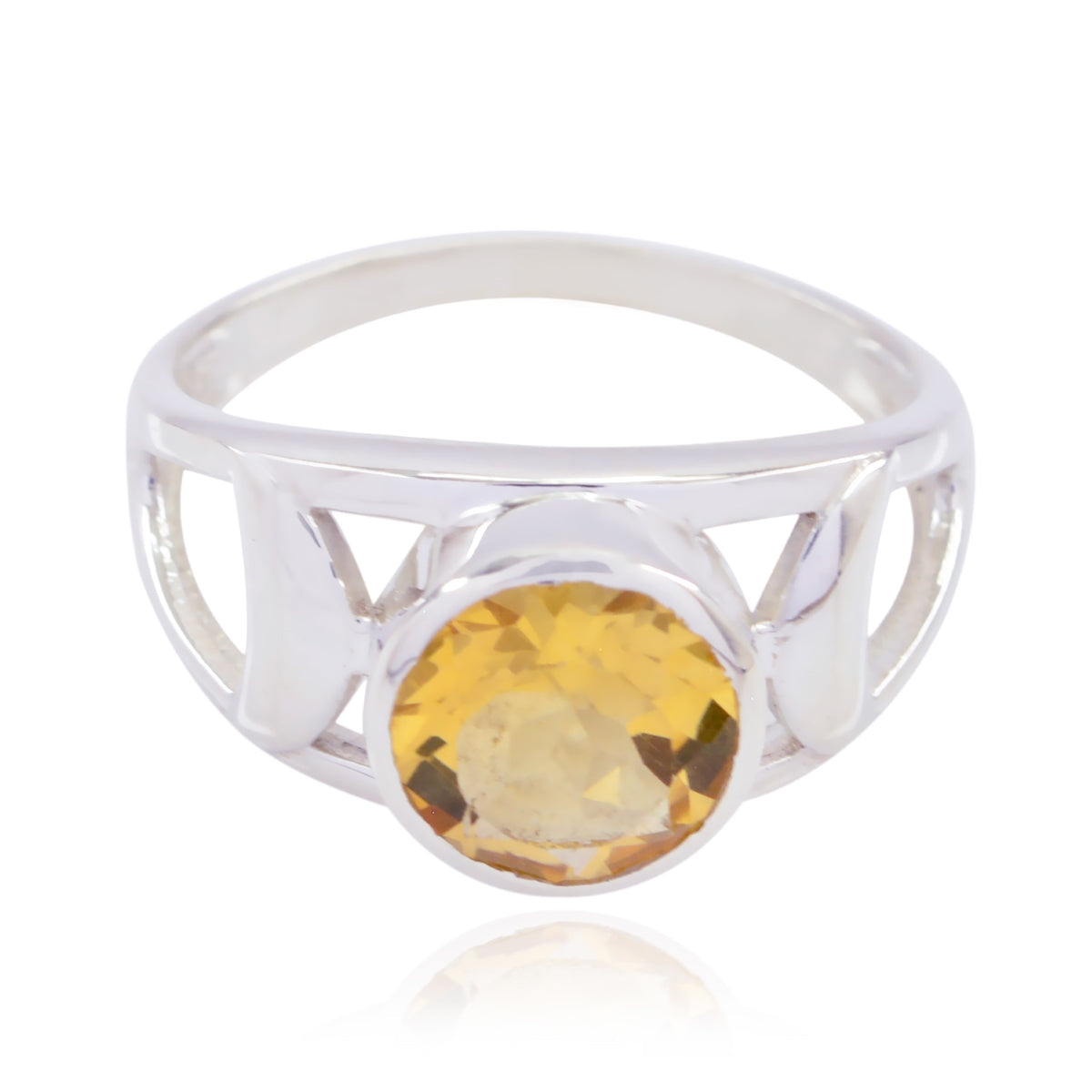 Paula Filigree Yellow Solitaire Ring Citrine Yellow