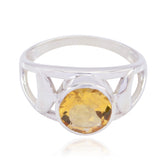 Paula Filigree Yellow Solitaire Ring Citrine Yellow