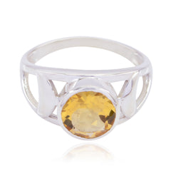 Paula Filigree Yellow Solitaire Ring Citrine Yellow