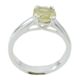Carolina Romantic Yellow Solitaire Ring Lemon Quartz Yellow