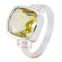 Lili Yellow Solitaire Ring with Elegant Silver Band