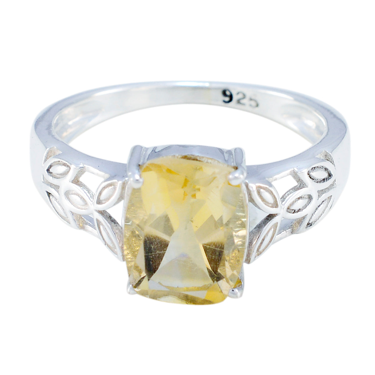 Seo-yeon Glamorous Yellow Solitaire Ring Citrine Yellow