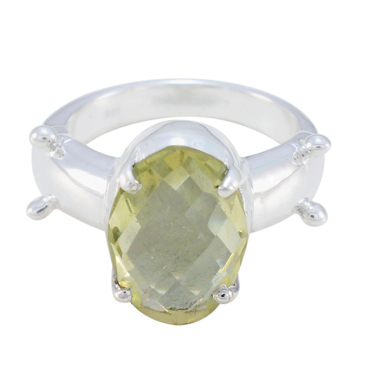Carla Glamorous Yellow Solitaire Ring Lemon Quartz Yellow