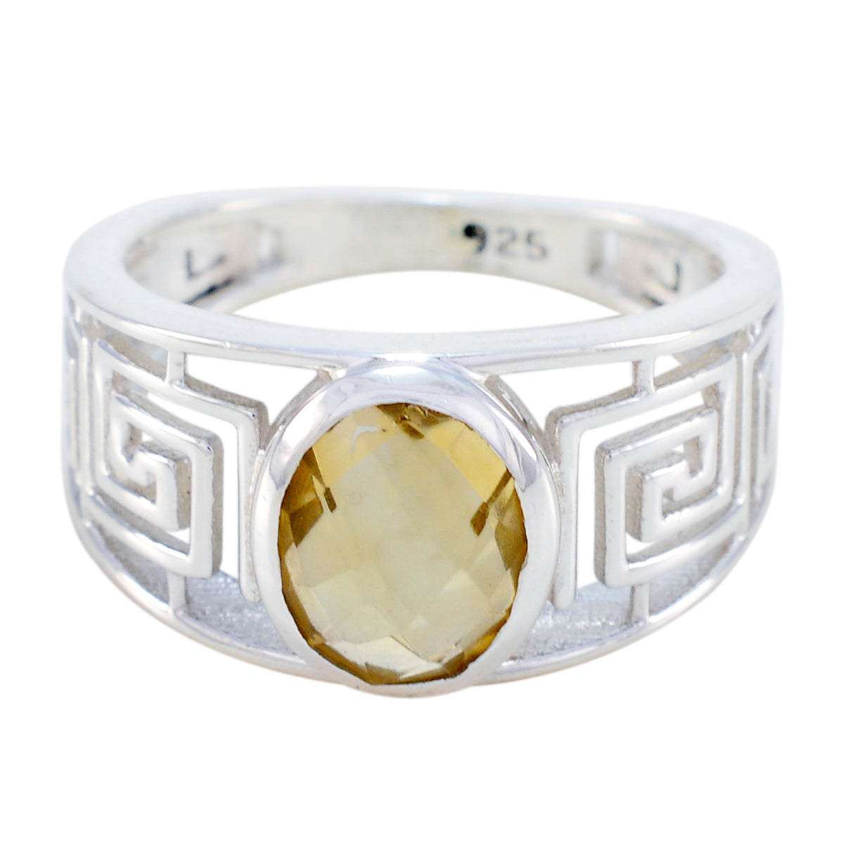 Agustina Filigree Yellow Solitaire Ring Citrine Yellow