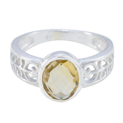 Sara Filigree Yellow Solitaire Ring Citrine Yellow