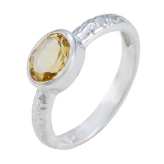 Amelia Yellow Solitaire Ring with Oval Gemstone