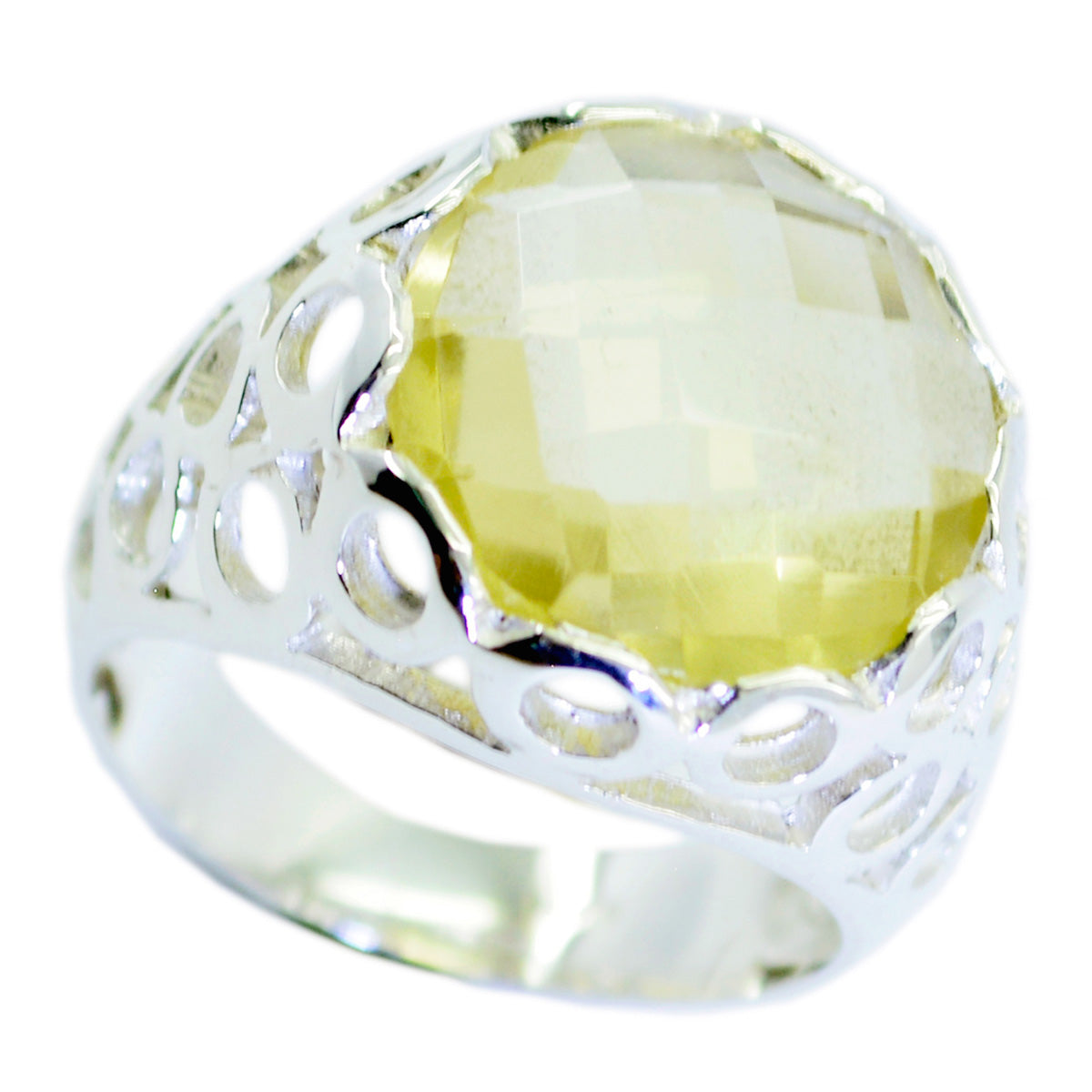 Dayana Filigree Yellow Solitaire Ring Lemon Quartz Yellow