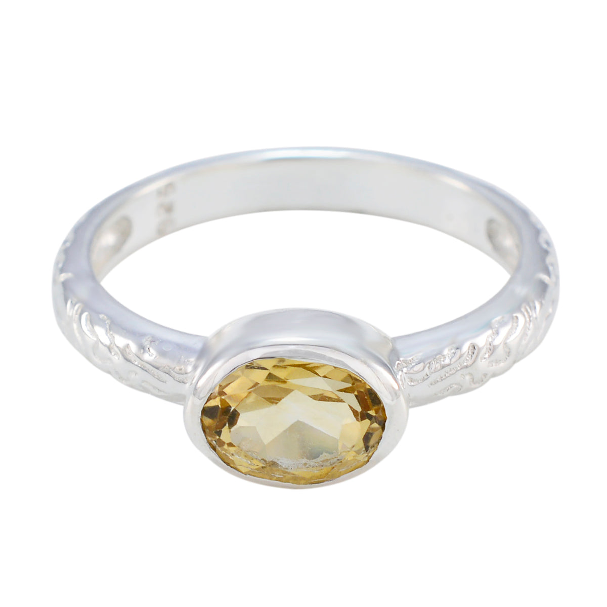 Amelia Yellow Solitaire Ring with Oval Gemstone Citrine Yellow