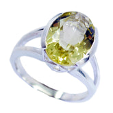 Siti Yellow Solitaire Ring for Women with Gemstone Lemon Quartz Yellow