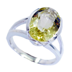 Siti Yellow Solitaire Ring for Women with Gemstone Lemon Quartz Yellow