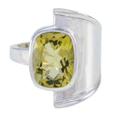 Harper Yellow Solitaire Ring for Women with Gemstone Lemon Quartz Yellow