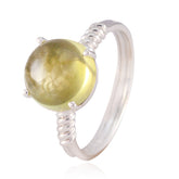 Ying Romantic Yellow Solitaire Ring Lemon Quartz Yellow