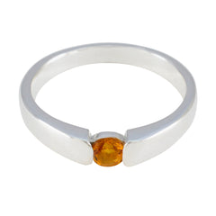 Patricia Yellow Solitaire Ring India with Gemstone Citrine Yellow
