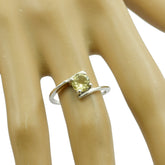 Aaliyah Yellow Solitaire Ring India with Gemstone Lemon Quartz Yellow