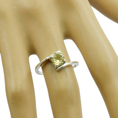 Aaliyah Yellow Solitaire Ring India with Gemstone Lemon Quartz Yellow