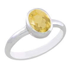 Ayaka Yellow Solitaire Ring India with Elegant Gemstone Citrine Yellow