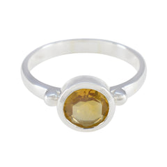 Putri Yellow Solitaire Ring India with Gemstone Accent Citrine Yellow