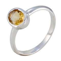 Ayaka Yellow Solitaire Ring India with Elegant Gemstone