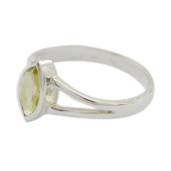 Bianca elegant yellow solitaire ring with a yellow gemstone set in a silver band
