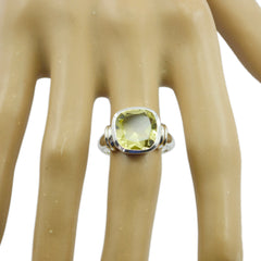 Lili Yellow Solitaire Ring with Elegant Silver Band