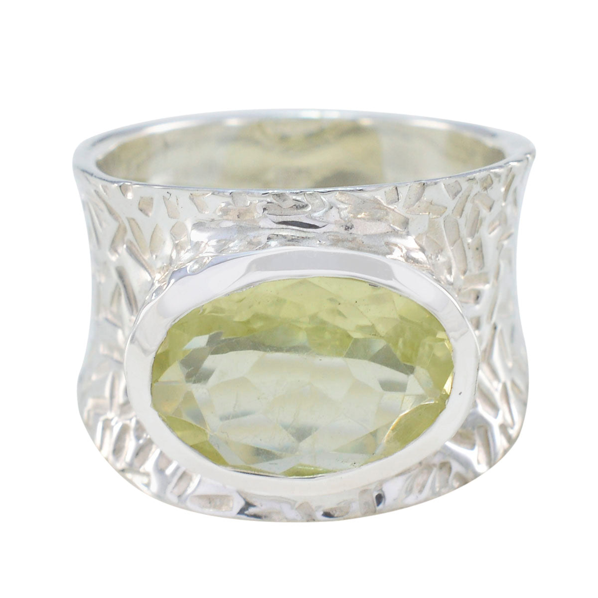 Leah Yellow Solitaire Ring with Stylish Design Lemon Quartz Yellow