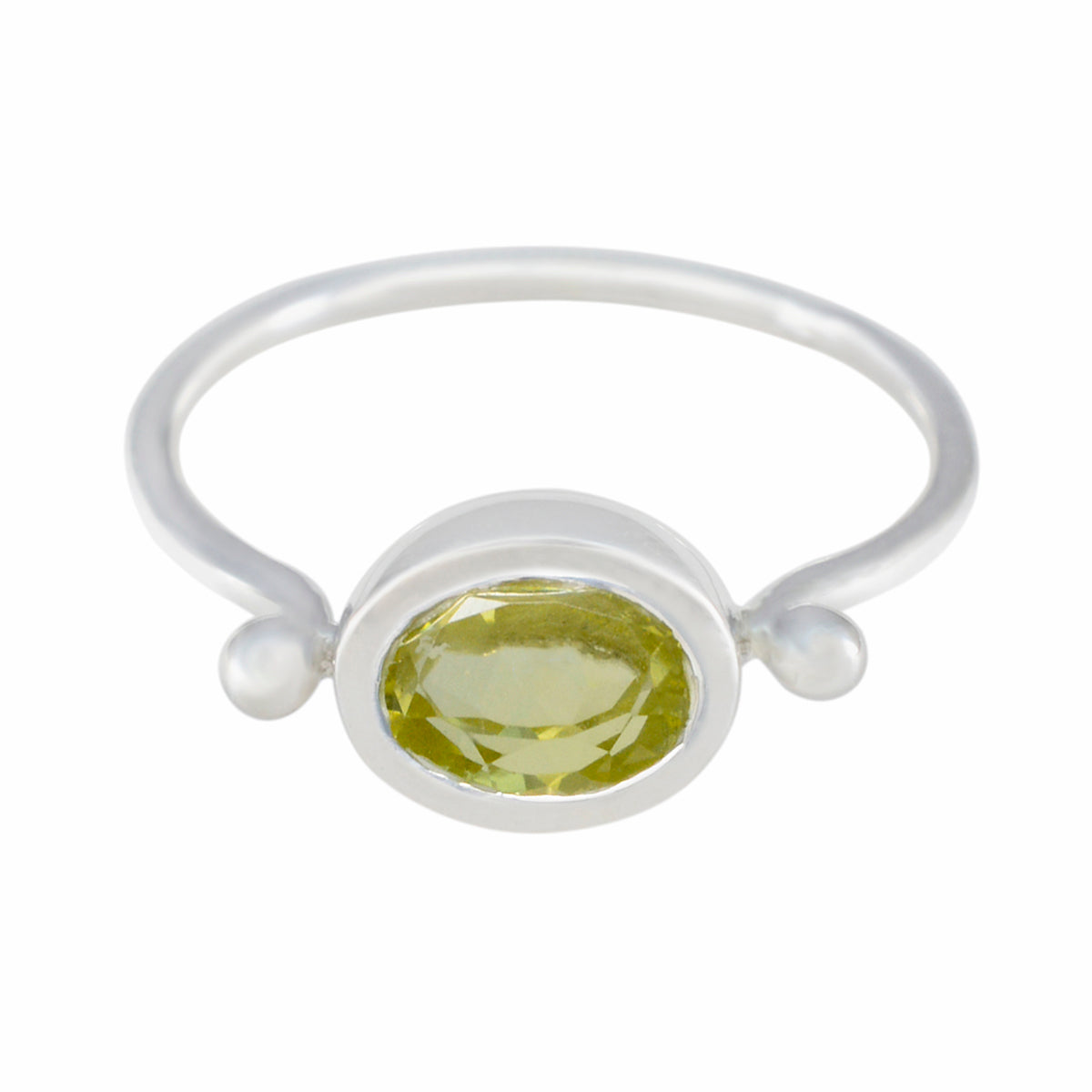 Ayesha Abstract Yellow Solitaire Ring Lemon Quartz Yellow