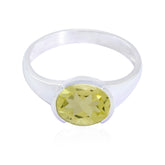 Riya Graceful Yellow Solitaire Ring Lemon Quartz Yellow
