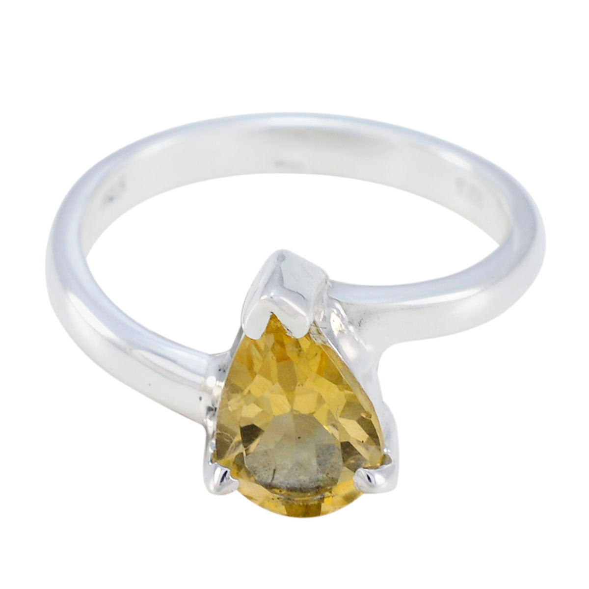 Yuki Sophisticated Yellow Solitaire Ring Citrine Yellow