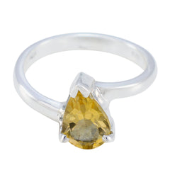 Yuki Sophisticated Yellow Solitaire Ring Citrine Yellow