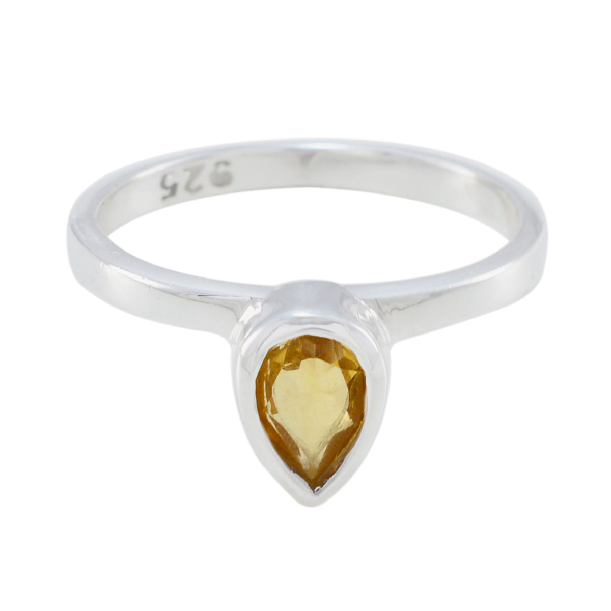 Victoria Romantic Yellow Solitaire Ring Citrine Yellow