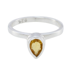Victoria Romantic Yellow Solitaire Ring Citrine Yellow