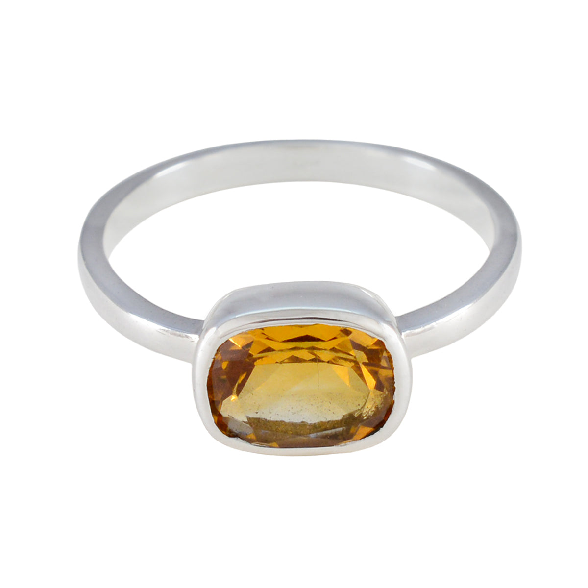 Sofia Abstract Yellow Solitaire Ring Citrine Yellow