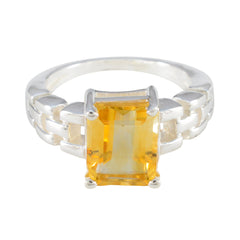 Isabella Romantic Yellow Solitaire Ring Citrine Yellow
