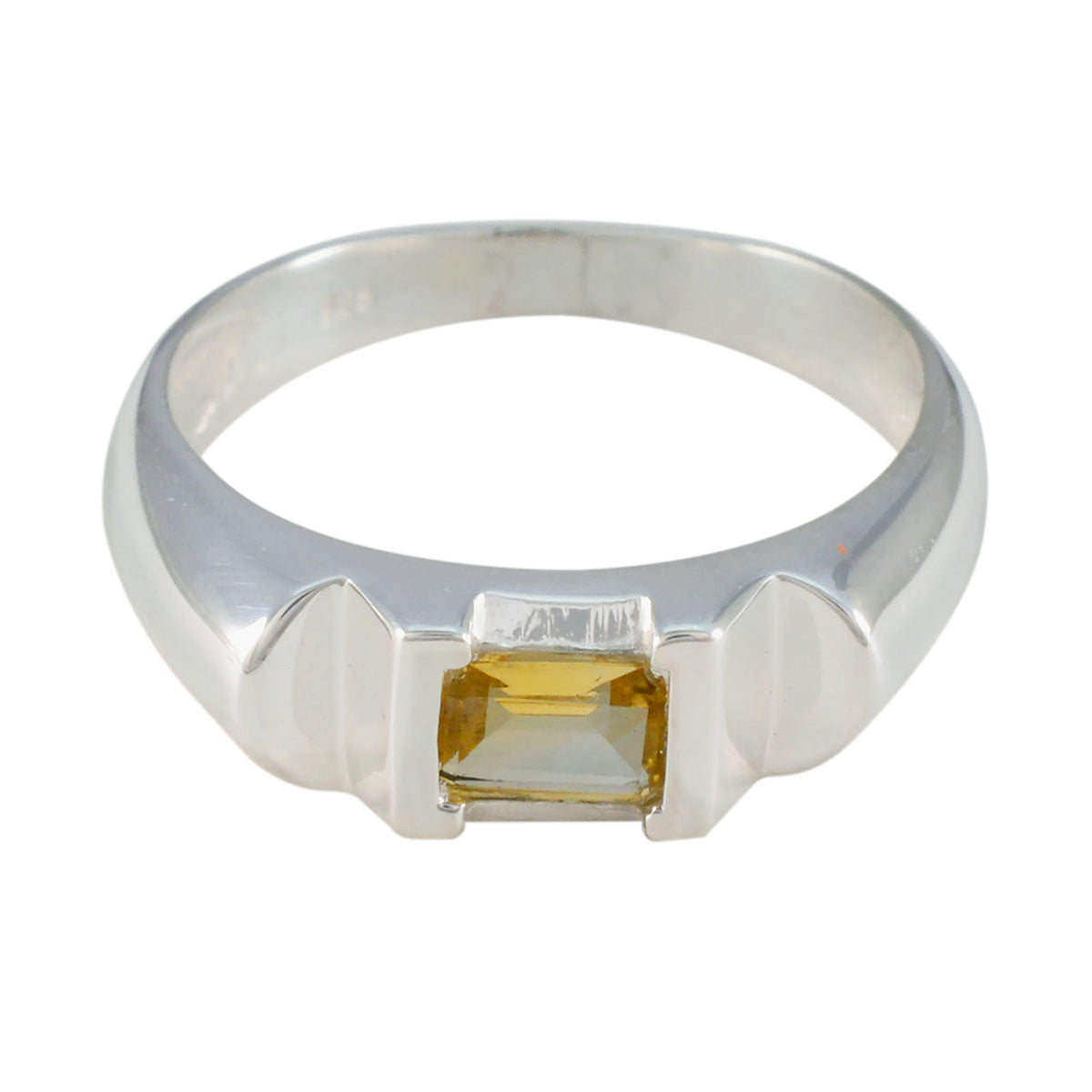 Julieta Contemporary Yellow Solitaire Ring Citrine Yellow
