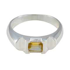 Julieta Contemporary Yellow Solitaire Ring Citrine Yellow