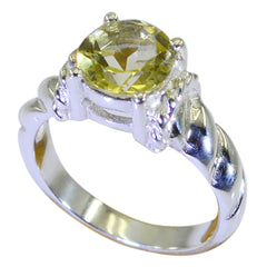 Charlotte Sophisticated Yellow Solitaire Ring Lemon Quartz Yellow