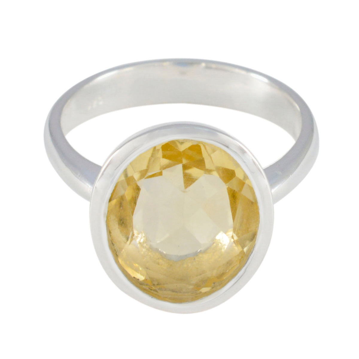 Josephine Contemporary Yellow Solitaire Ring Citrine Yellow