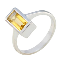 Ava Yellow Solitaire Ring with Rectangular Gemstone