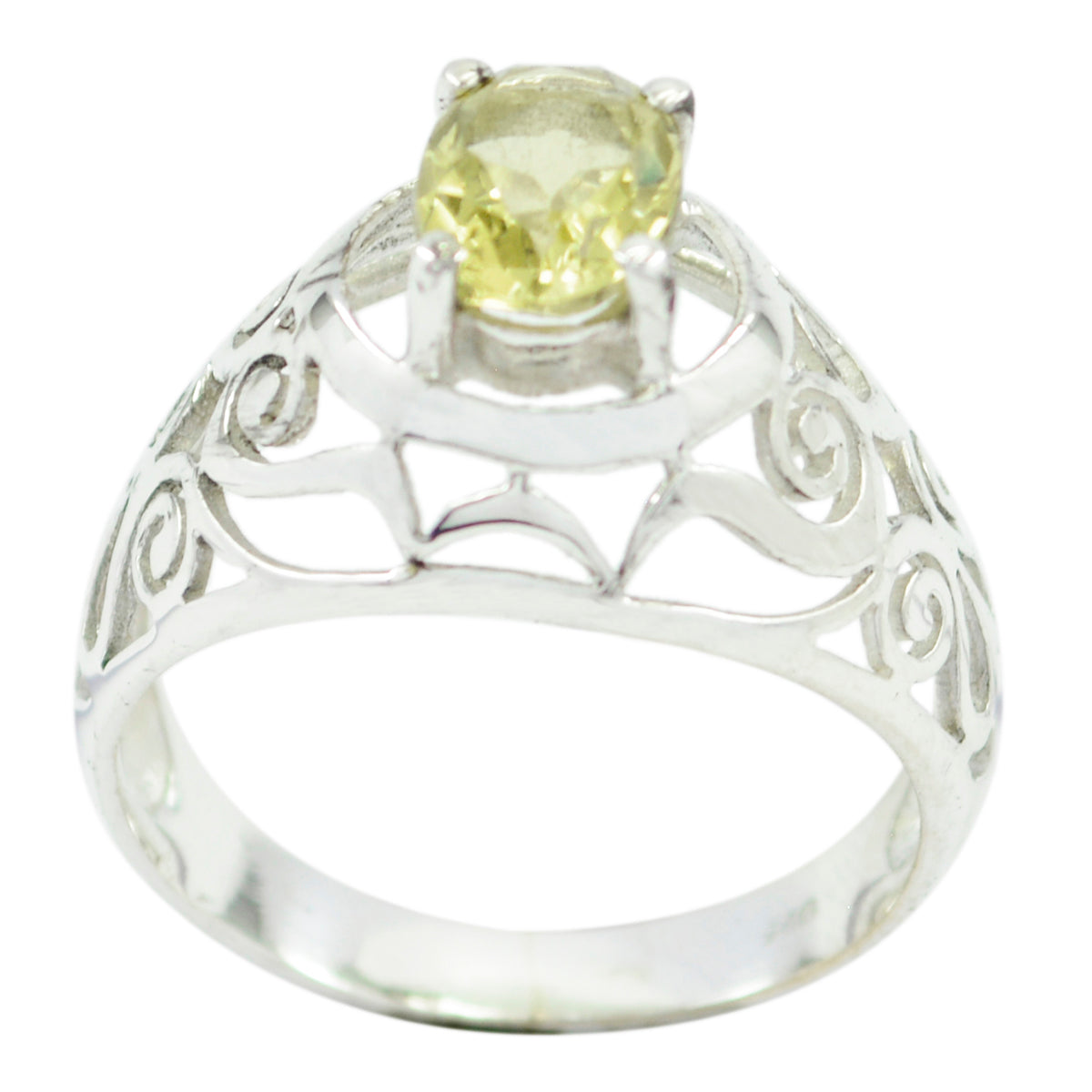Nora Filigree Yellow Solitaire Ring Lemon Quartz Yellow