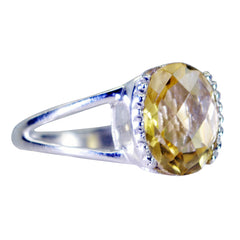 Saanvi Yellow Solitaire Ring with Silver Band