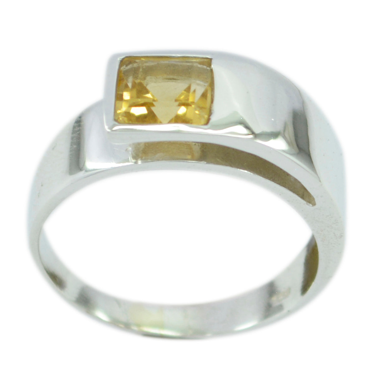 Clara Abstract Yellow Solitaire Ring Citrine Yellow